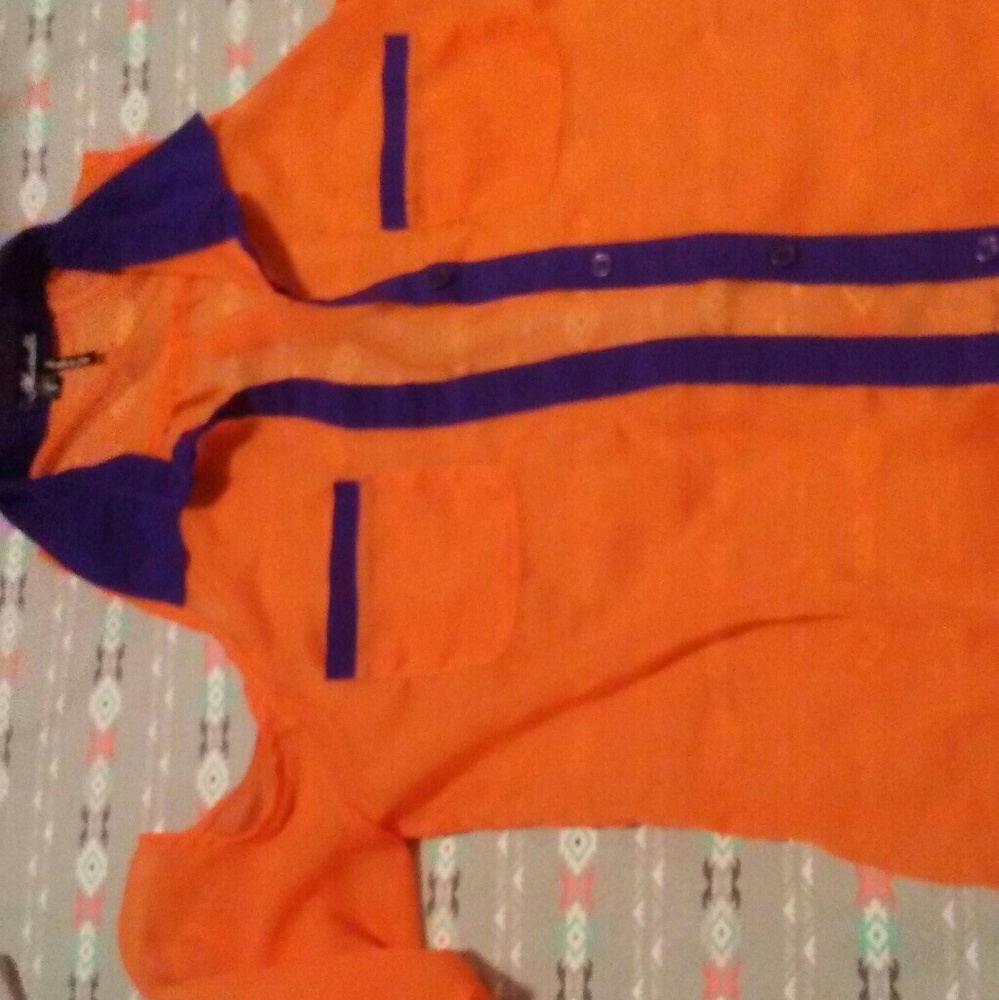 Orange and blue shirt